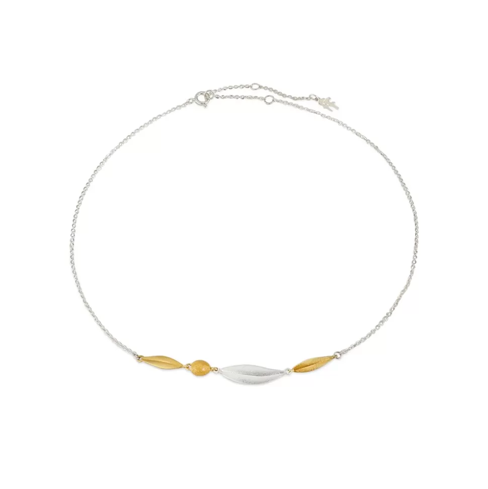 Women Folli Follie Necklaces^Anima Olea Bi-Color Choker Necklace With Leaves And Olive Motif