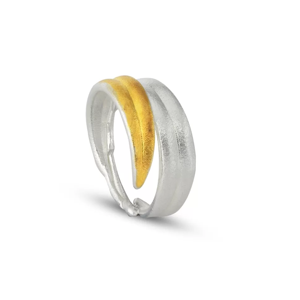 Women Folli Follie Rings^Anima Olea Bi-Color Ring With Olive Leaves