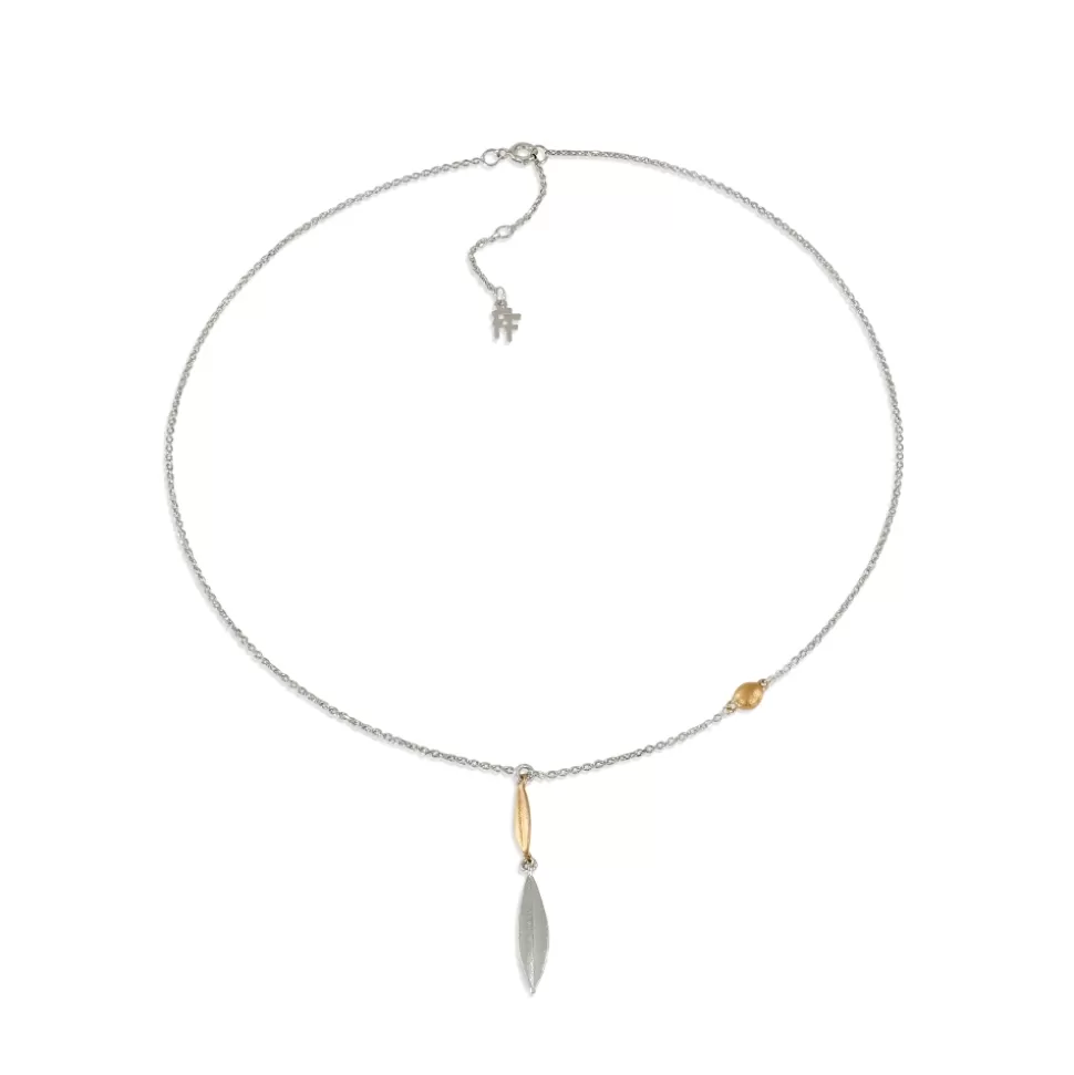 Women Folli Follie Necklaces^Anima Olea Short Bi-Color Necklace With Leaves And Olive Motif