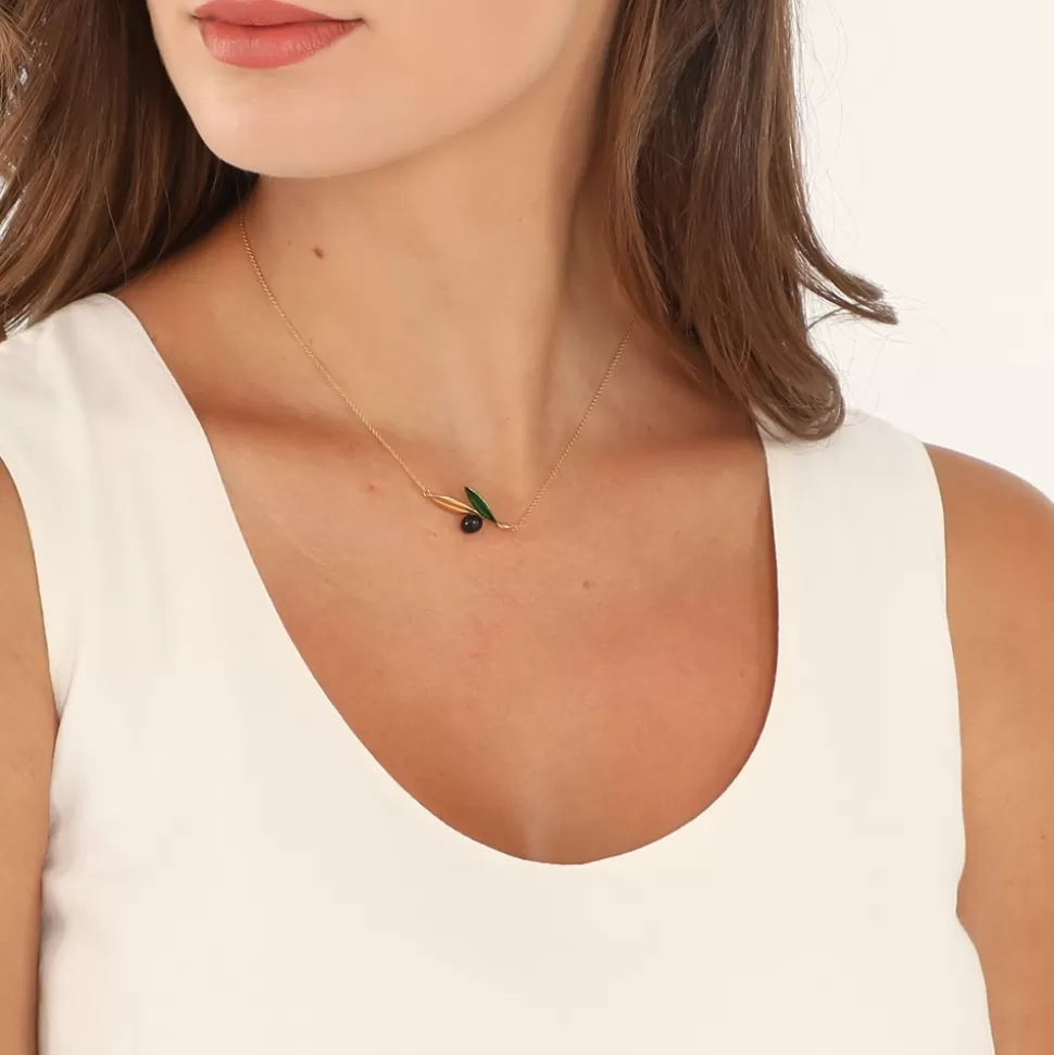 Women Folli Follie Necklaces^Anima Olea Short Silver Necklace With Leaves And Olive Motif