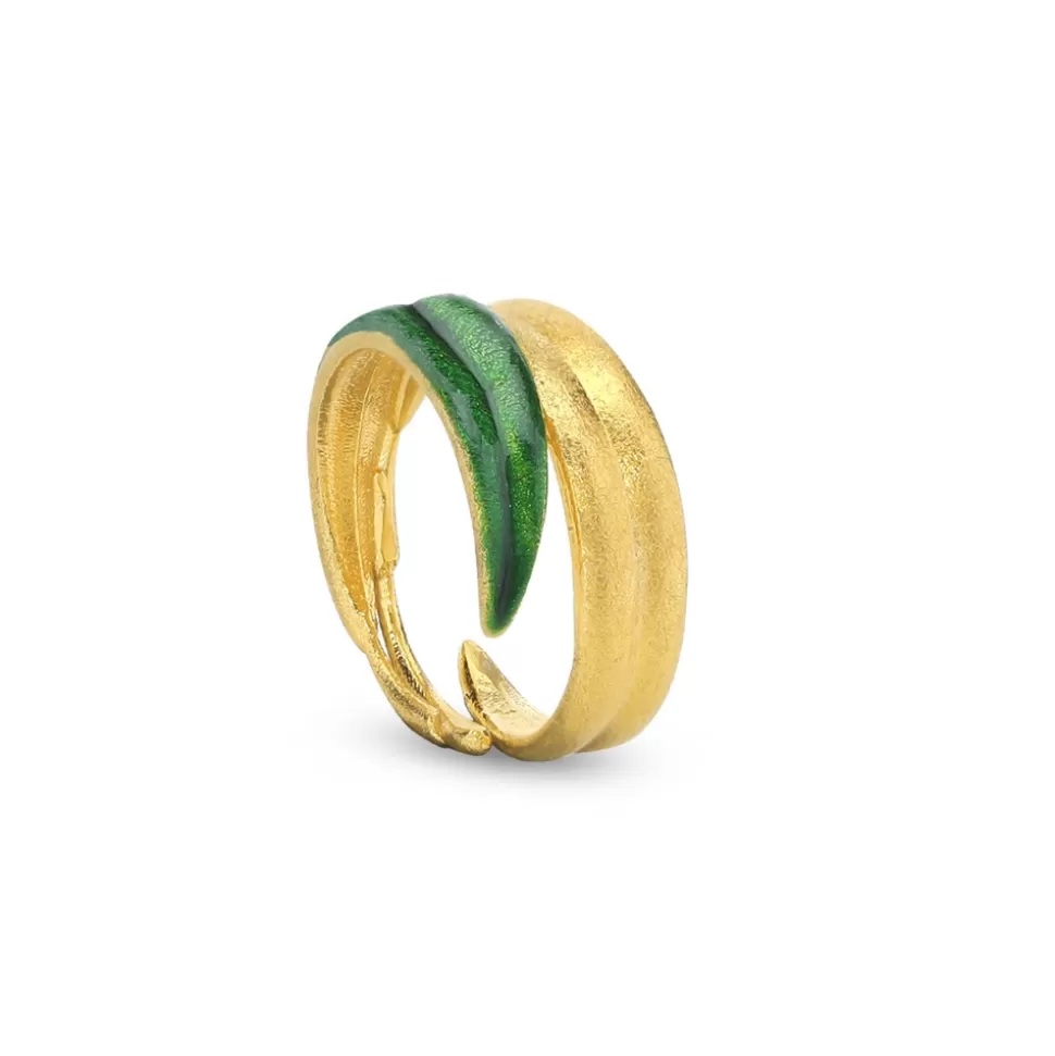 Women Folli Follie Rings^Anima Olea Silver Ring With Olive Leaves Motif