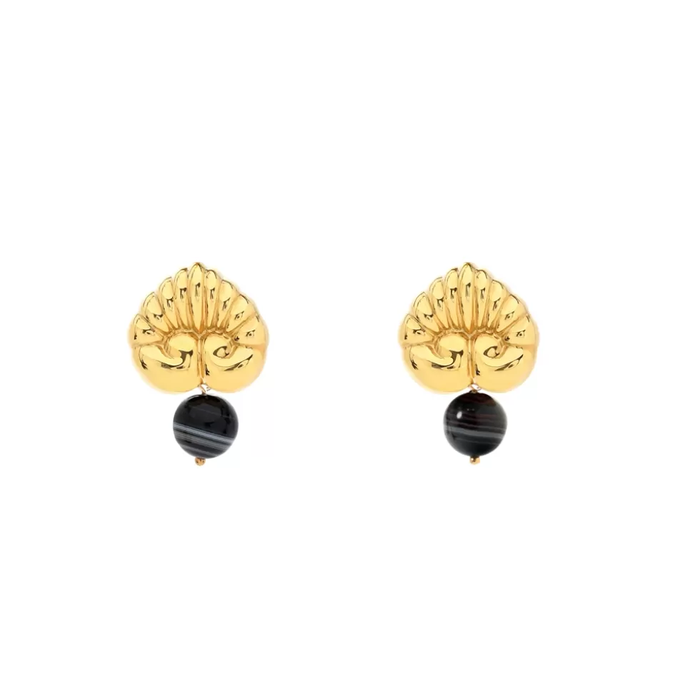 Women Folli Follie Earrings^Archaics Gold Plated Earrings Anthemion And Quartz