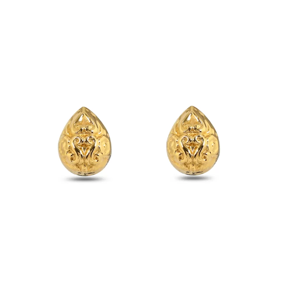 Women Folli Follie Earrings^Archaics Gold Plated Earrings Carved Drop