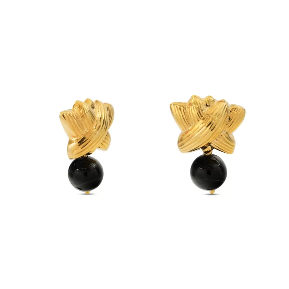 Women Folli Follie Earrings^Archaics Gold Plated Earrings Chiton Motif And Quartz