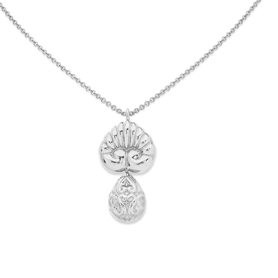 Women Folli Follie Necklaces^Archaics Short Silver Necklace With Anthemion And Carved Drop