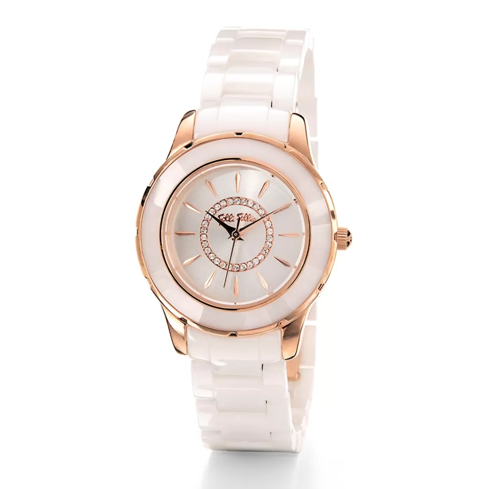 Women Folli Follie Ceramic^Beautime Medium Case Ceramic Bracelet Watch