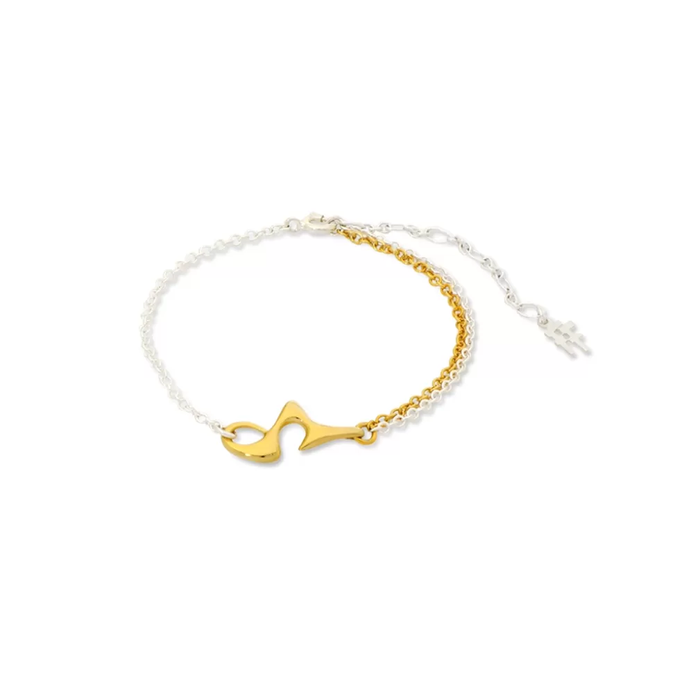 Women Folli Follie Bracelets^Beauty Flow Bicolor Double Chain Bracelet With Irregular Motif