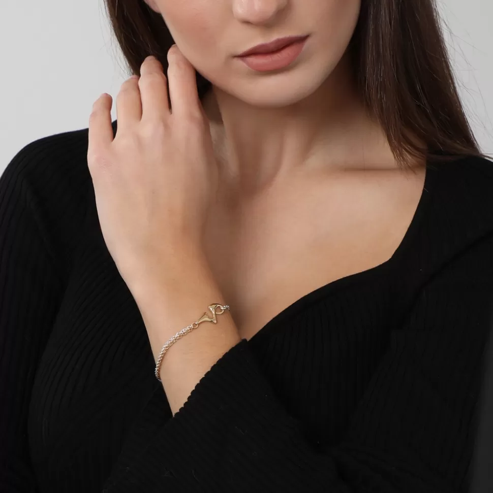 Women Folli Follie Bracelets^Beauty Flow Bicolor Double Chain Bracelet With Irregular Motif