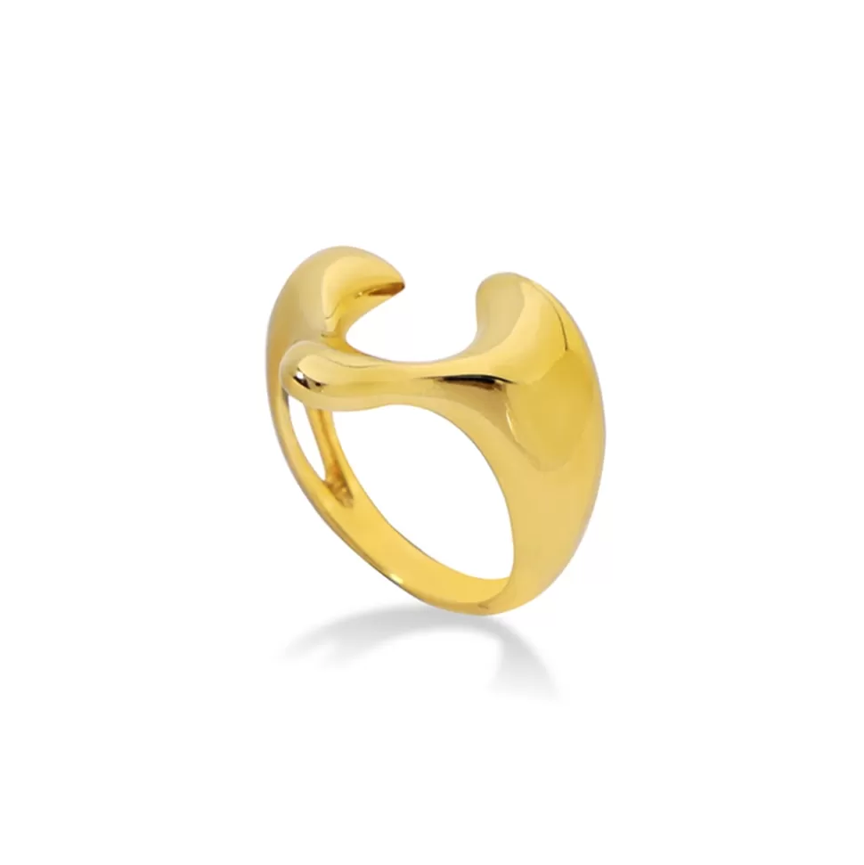 Women Folli Follie Rings^Beauty Flow Gold Plated Ring