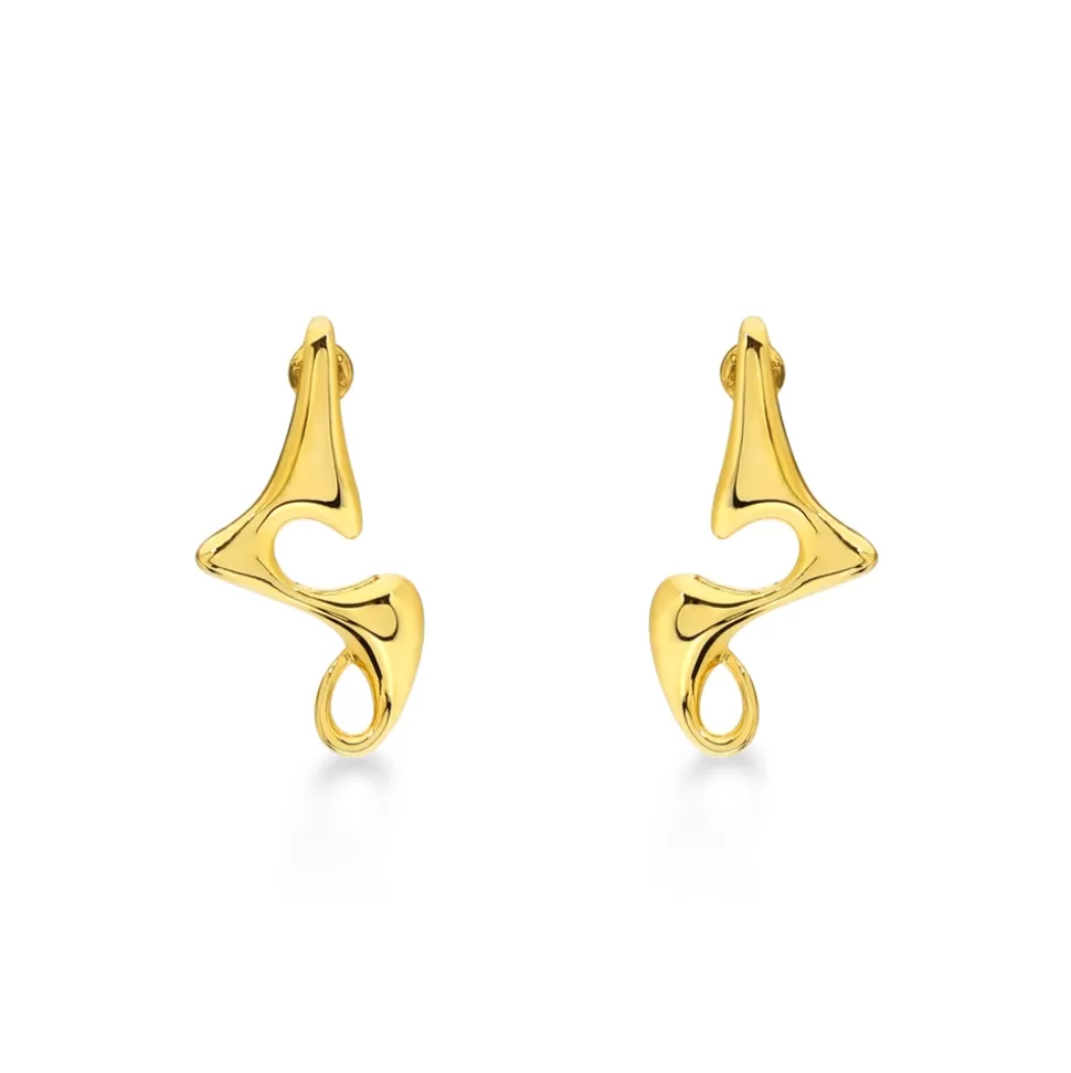 Women Folli Follie Earrings^Beauty Flow Large Gold Plated Earrings