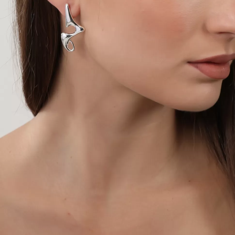 Women Folli Follie Earrings^Beauty Flow Large Silver Earrings