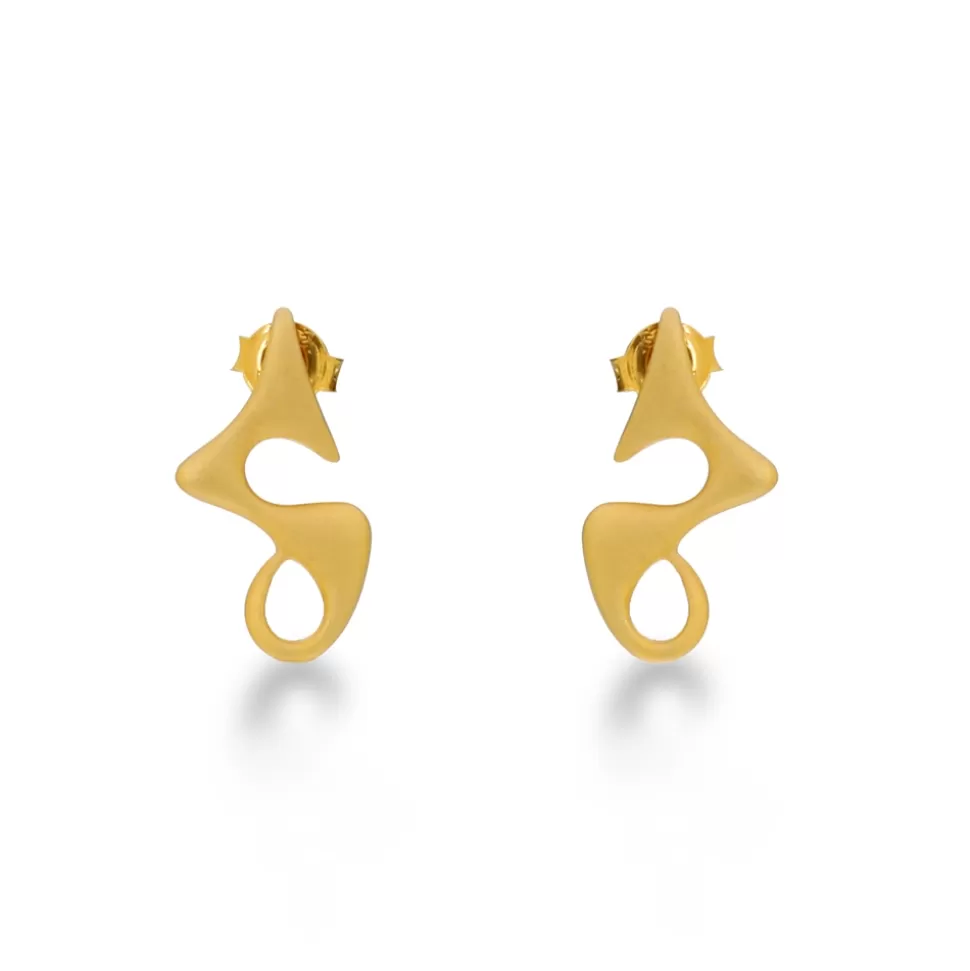 Women Folli Follie Earrings^Beauty Flow Medium Matte Gold Plated Earrings