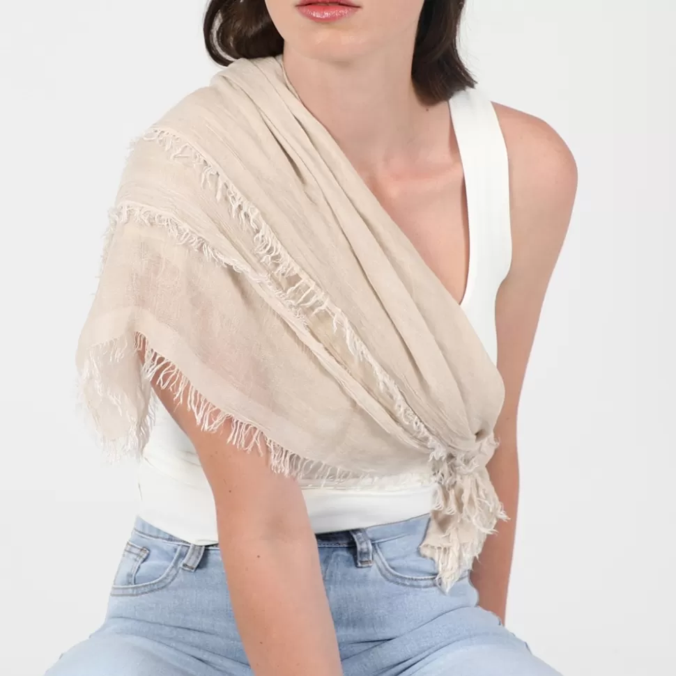 Women Folli Follie Scarves^Beige Bamboo Scarf