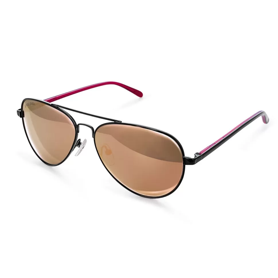 Women Folli Follie Sunglasses^Black Metal Sunglasses With Rose Gold Lenses