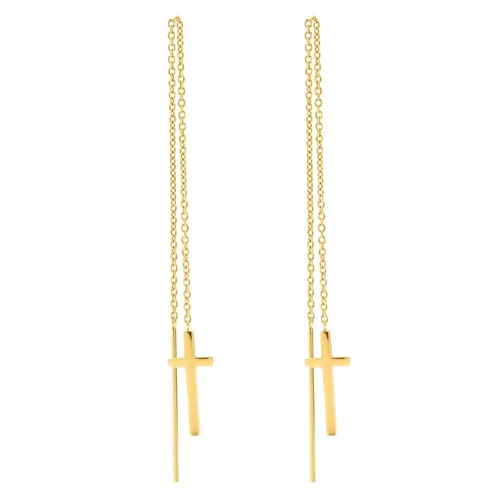 Women Folli Follie Earrings^Carma Gold Plated Drop Through Earrings