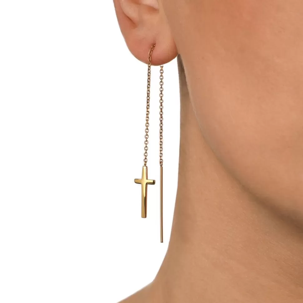 Women Folli Follie Earrings^Carma Gold Plated Drop Through Earrings