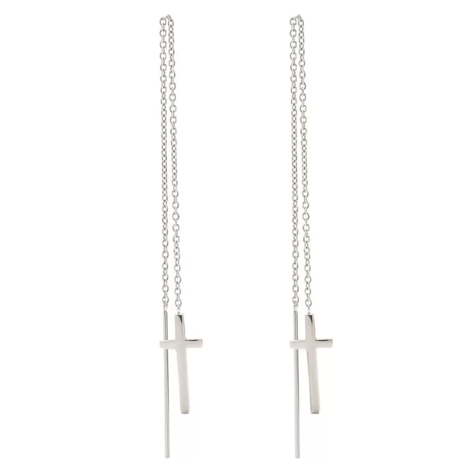 Women Folli Follie Earrings^Carma Silver Plated Drop Through Earrings