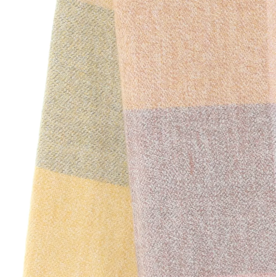 Women Folli Follie Scarves^Checkered Scarf From Wool Yellow, Gray, Pink