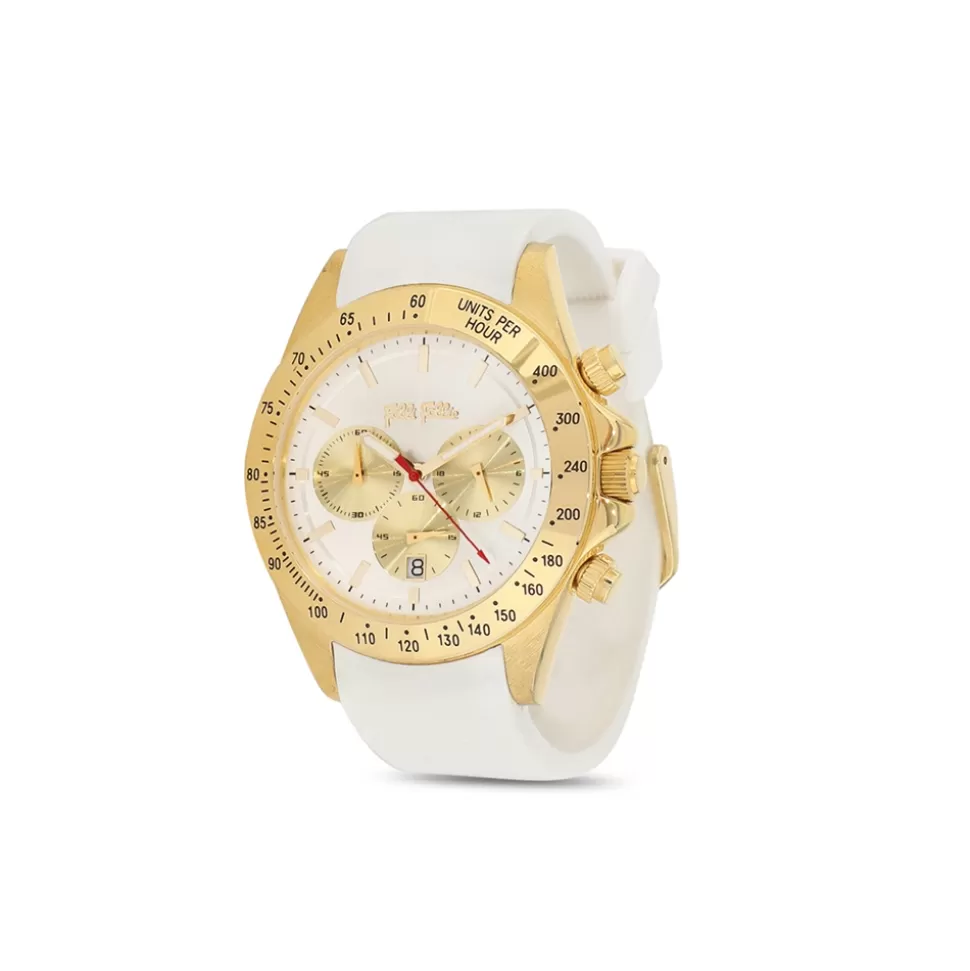 Women Folli Follie Chronograph^Color Me Freesilicone Strap Gold Plated Watch