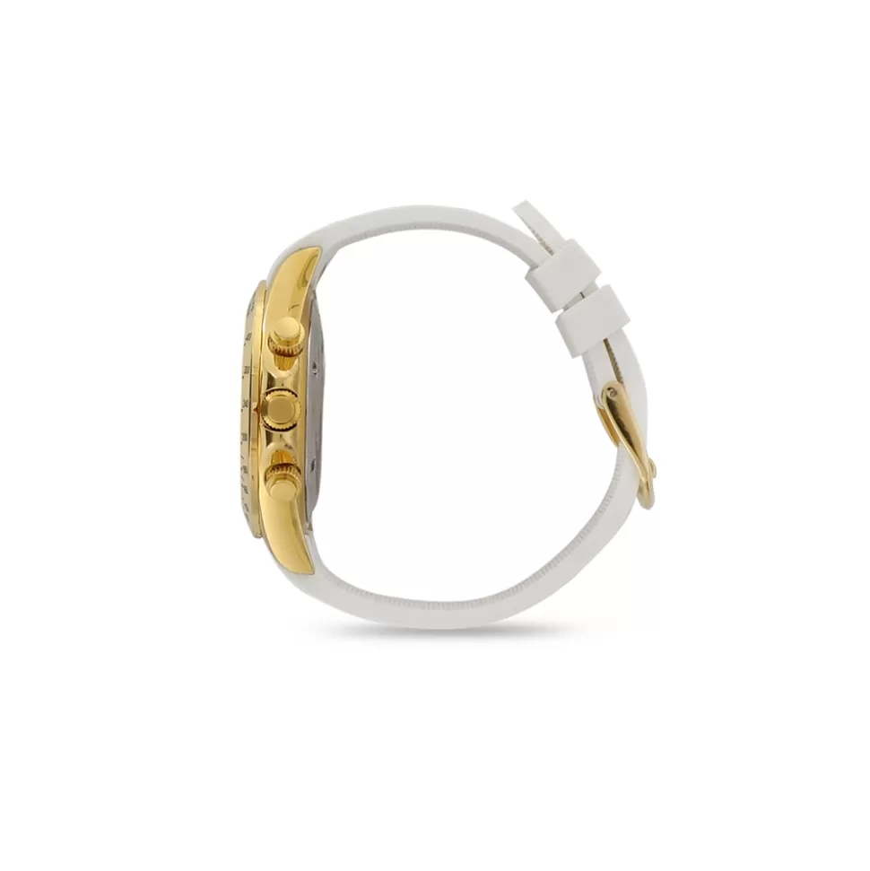 Women Folli Follie Chronograph^Color Me Freesilicone Strap Gold Plated Watch