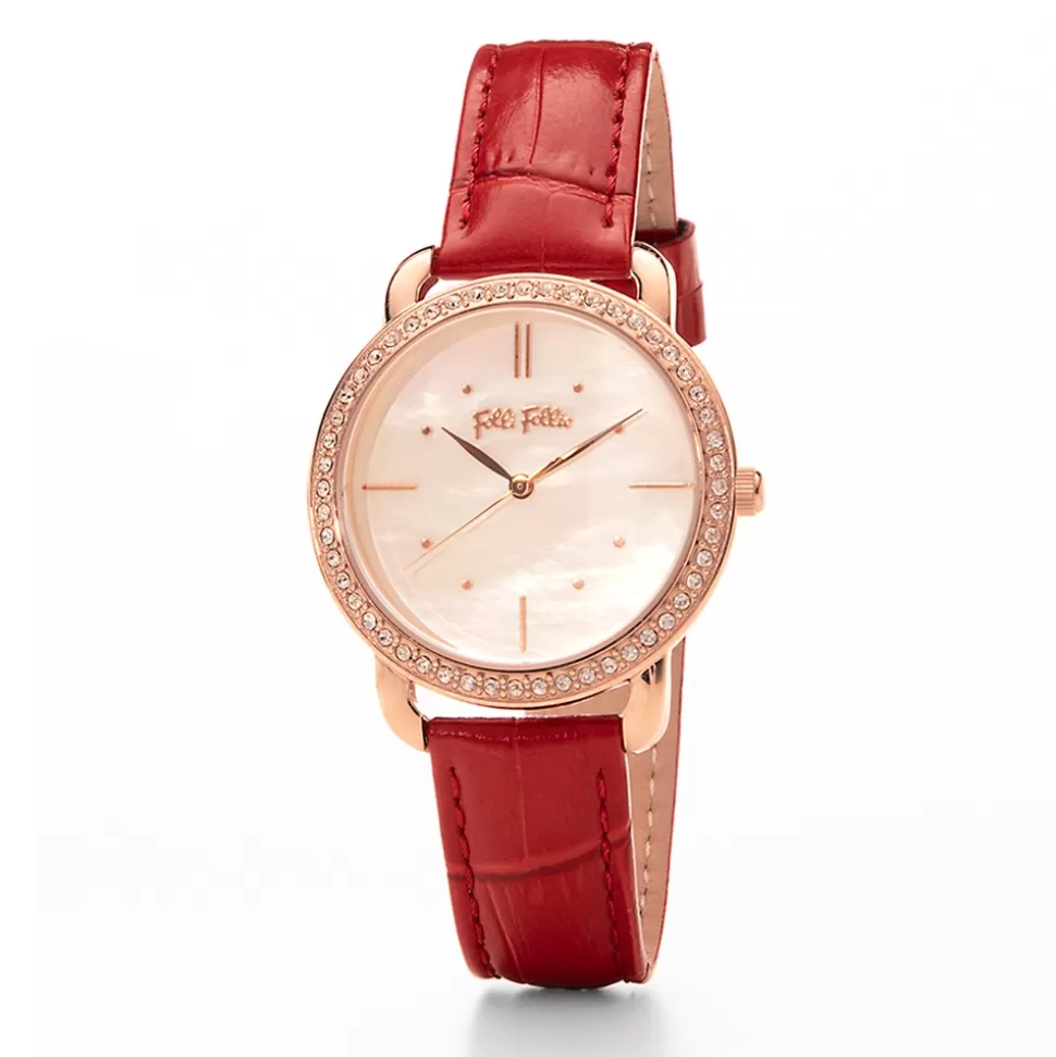 Women Folli Follie Leather Strap^Daylight Medium Caseleather Watch