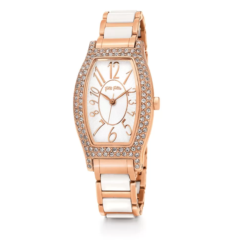 Women Folli Follie Ceramic^Debutant Oblong Case Bracelet Watch