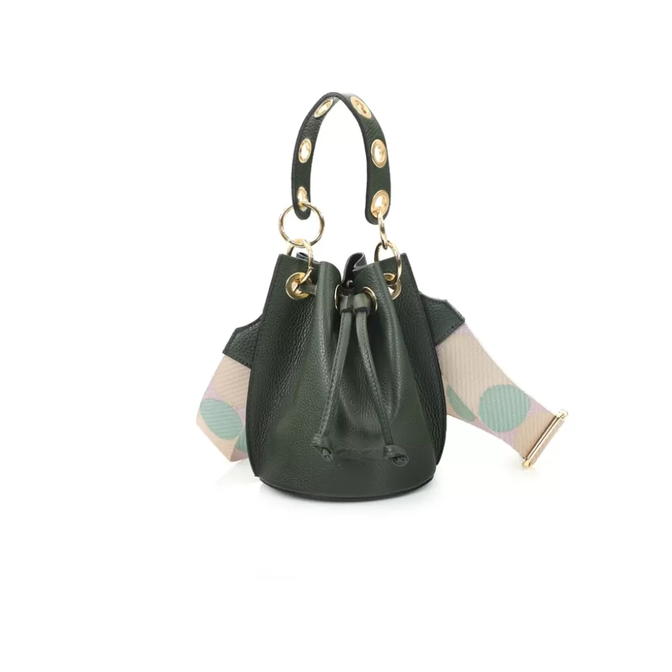 Women Folli Follie Handbags^Fab N' Classy Green Leather Bucket Bag