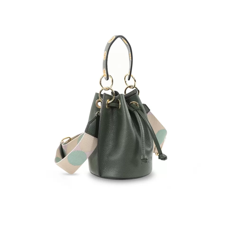 Women Folli Follie Handbags^Fab N' Classy Green Leather Bucket Bag