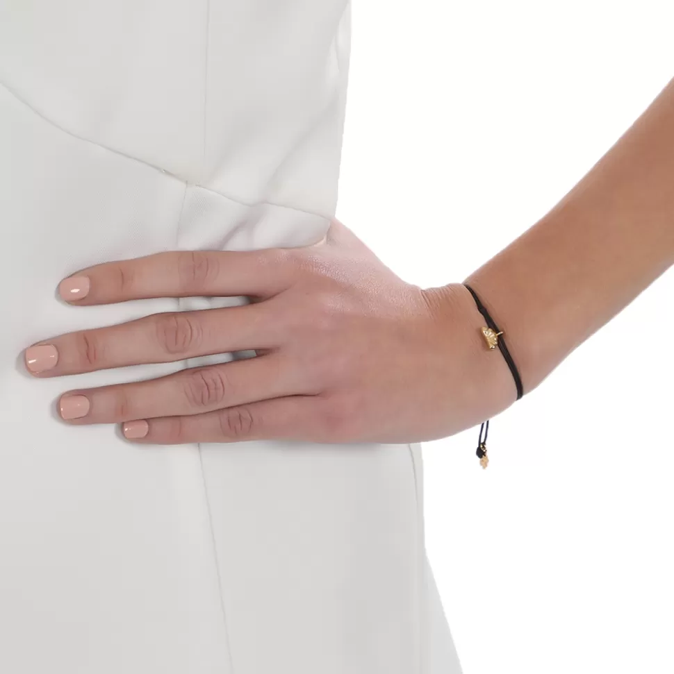 Women Folli Follie Bracelets^Fashionable.Me Cord Bracelet With Gold Plated Croissant Motif