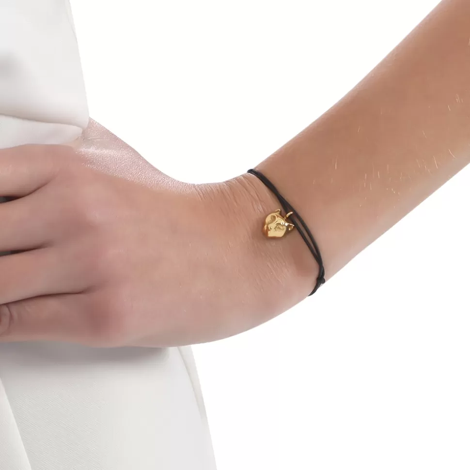 Women Folli Follie Bracelets^Fashionable.Me Cord Bracelet With Gold Plated Small Cat Motif