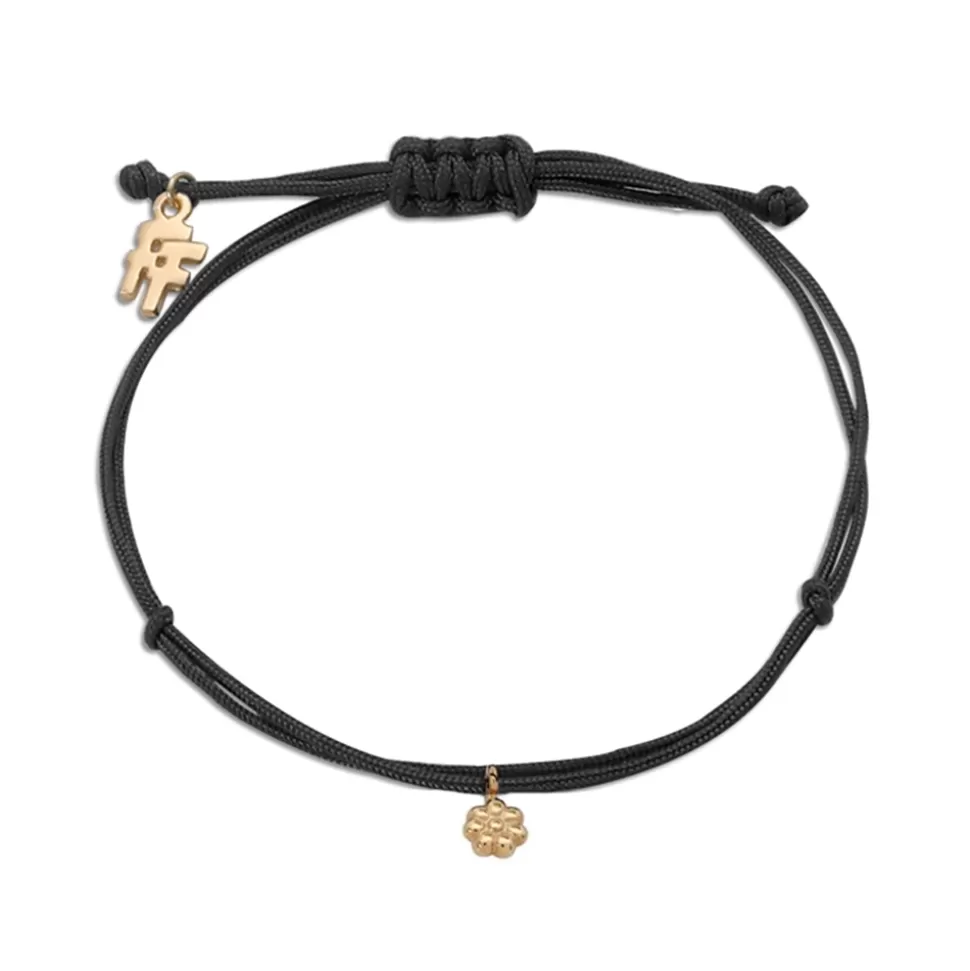 Women Folli Follie Bracelets^Fashionable.Me Cord Bracelet With Gold Plated Small Flower Motif