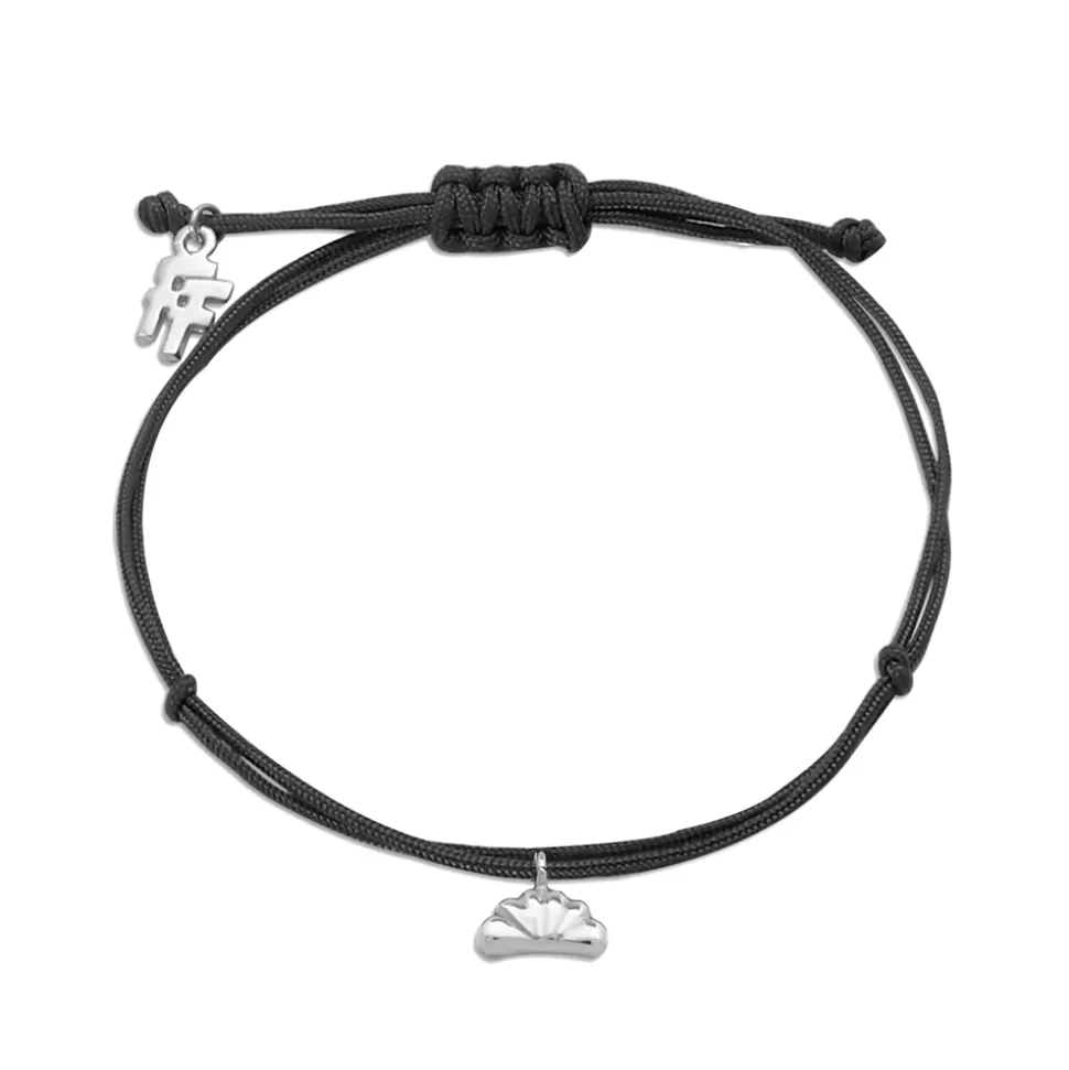 Women Folli Follie Bracelets^Fashionable.Me Cord Bracelet With Silver Croissant Motif