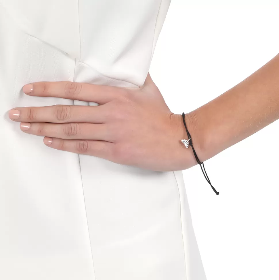Women Folli Follie Bracelets^Fashionable.Me Cord Bracelet With Silver Croissant Motif