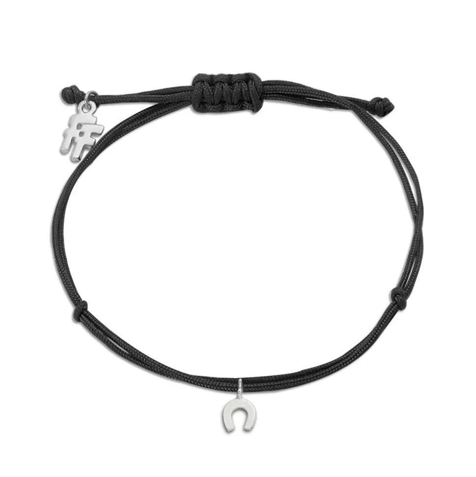 Women Folli Follie Bracelets^Fashionable.Me Cord Bracelet With Silver Horseshoe Motif