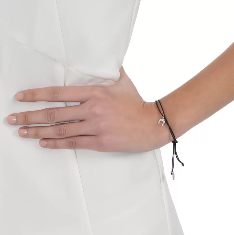 Women Folli Follie Bracelets^Fashionable.Me Cord Bracelet With Silver Horseshoe Motif