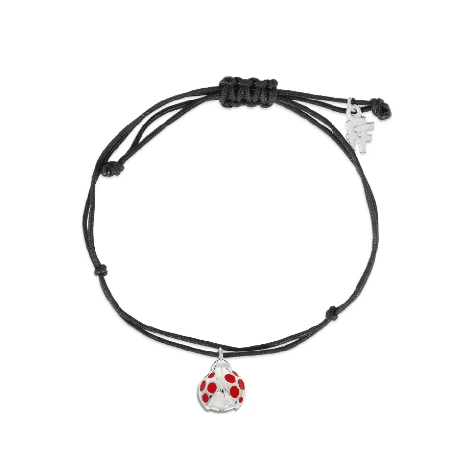 Women Folli Follie Bracelets^Fashionable.Me Cord Bracelet With Silver Ladybug Motif