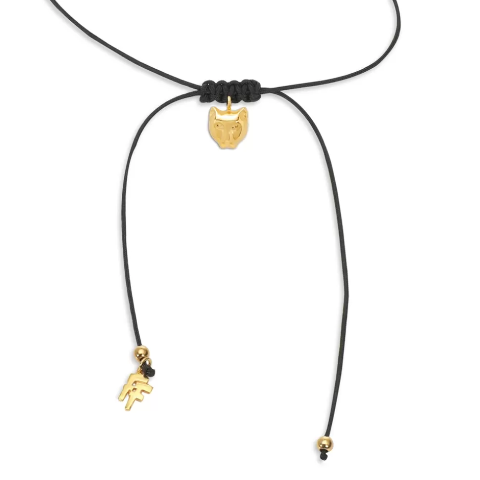Women Folli Follie Necklaces^Fashionable.Me Cord Necklace With Gold Plated Cat Motif
