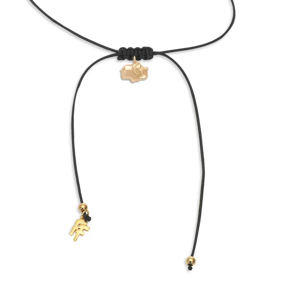 Women Folli Follie Necklaces^Fashionable.Me Cord Necklace With Gold Plated Elephant Motif