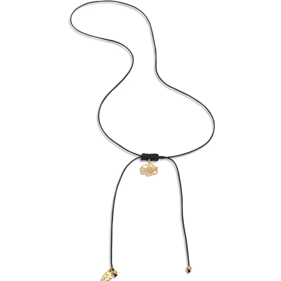 Women Folli Follie Necklaces^Fashionable.Me Cord Necklace With Gold Plated Elephant Motif