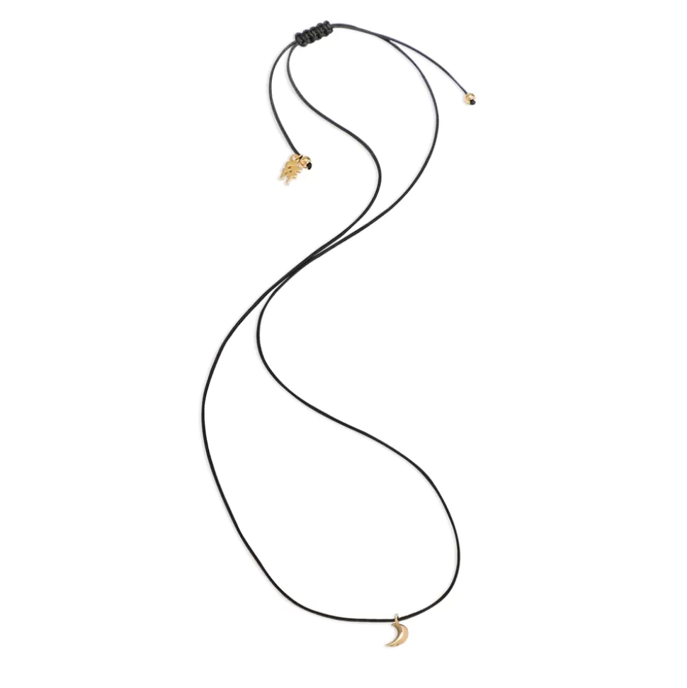 Women Folli Follie Necklaces^Fashionable.Me Cord Necklace With Gold Plated Moon Motif