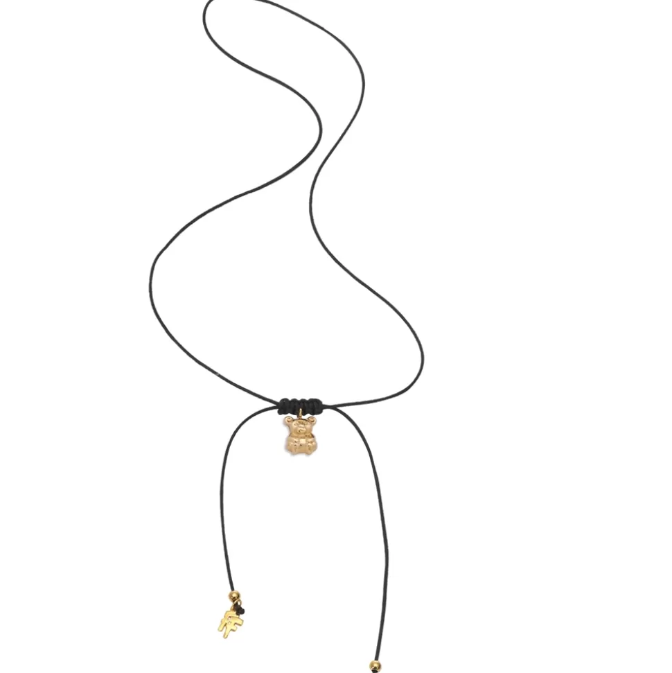 Women Folli Follie Necklaces^Fashionable.Me Cord Necklace With Gold Plated Small Bear Motif