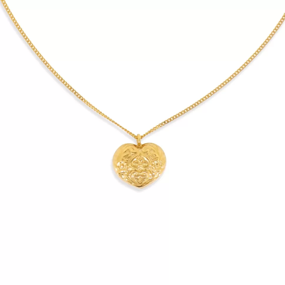 Women Folli Follie Necklaces^Fashionable.Me Gold Plated Chain Necklace With Carved Heart Motif