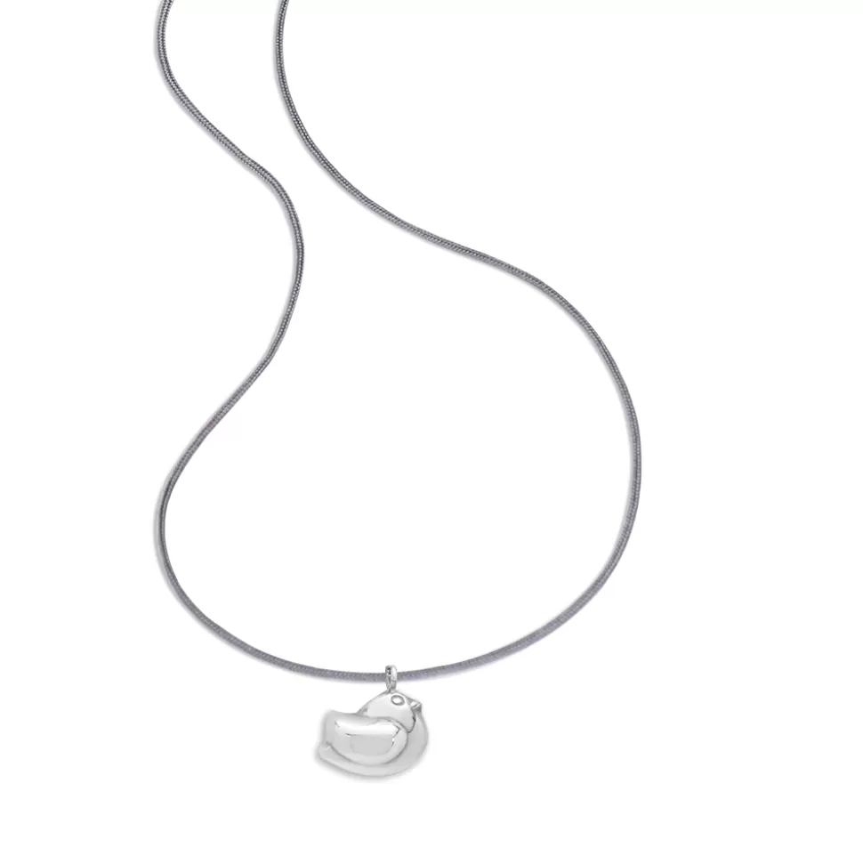 Women Folli Follie Necklaces^Fashionable.Me Grey Cord Necklace With Silver Bird Motif