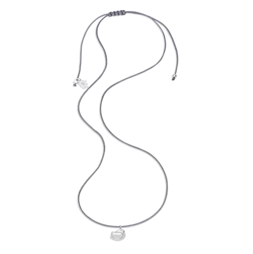 Women Folli Follie Necklaces^Fashionable.Me Grey Cord Necklace With Silver Bird Motif