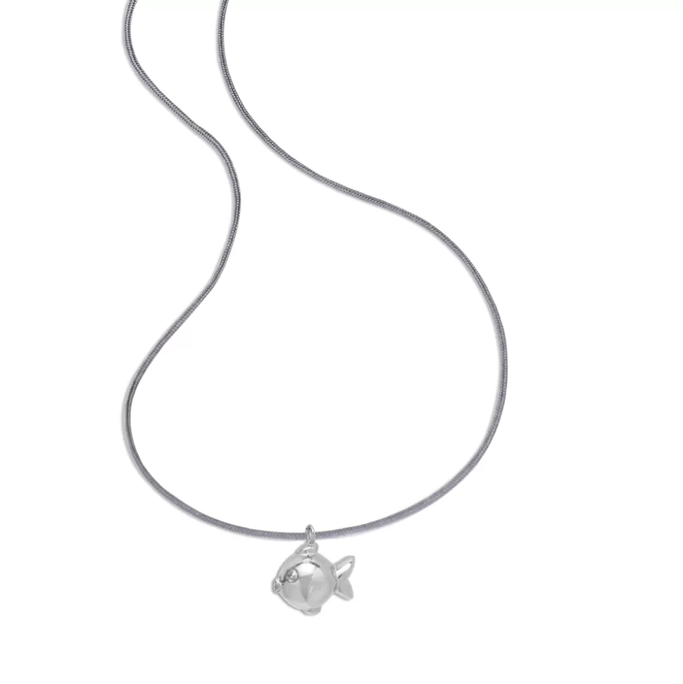 Women Folli Follie Necklaces^Fashionable.Me Grey Cord Necklace With Silver Fish Motif
