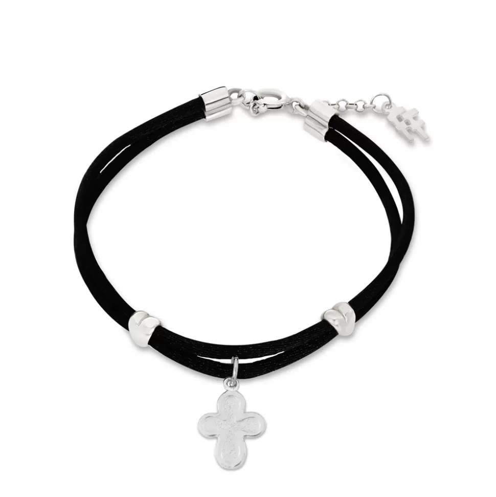 Women Folli Follie Bracelets^Fashionable.Me Satin Bracelet With Silver Cross