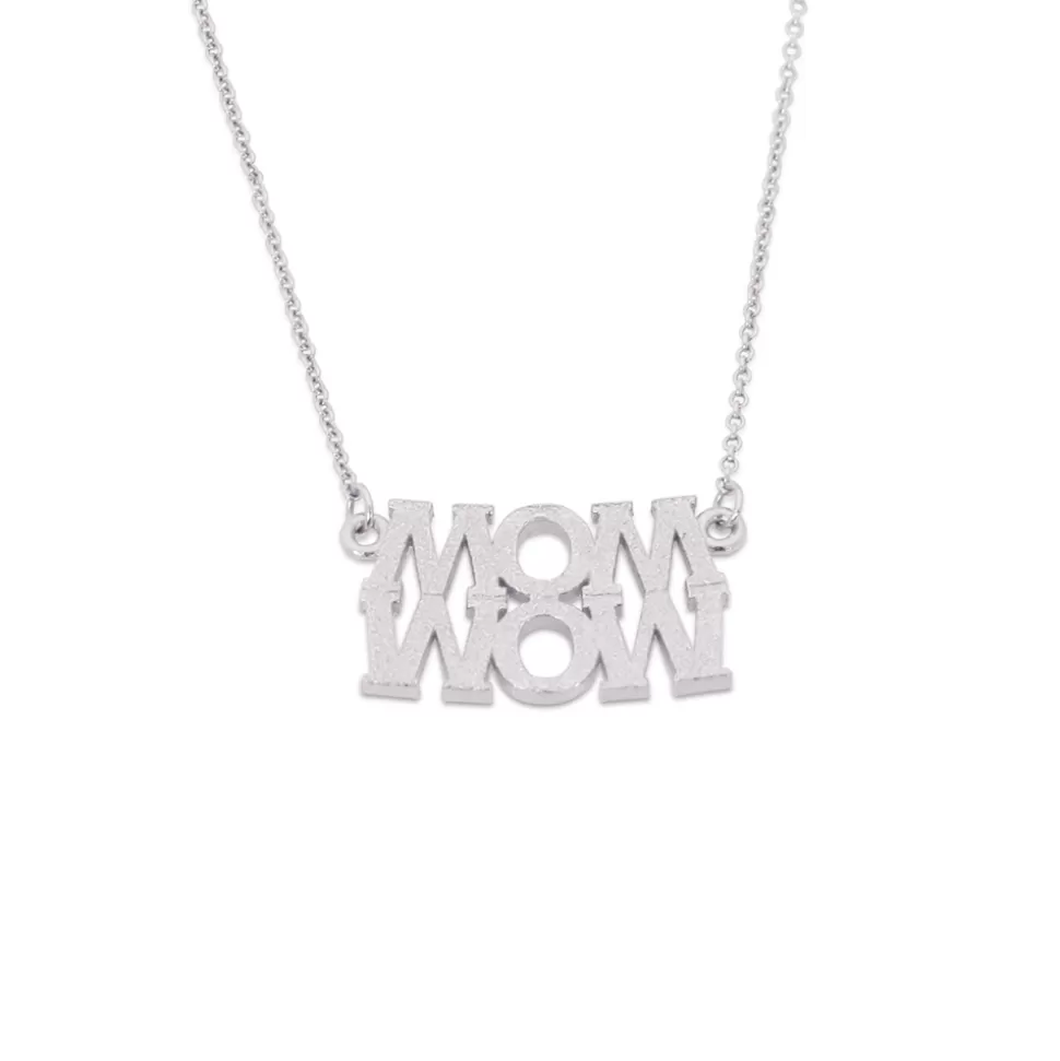 Women Folli Follie Necklaces^Fashionable.Me Short Matte Silver Necklace With Word "Mom"