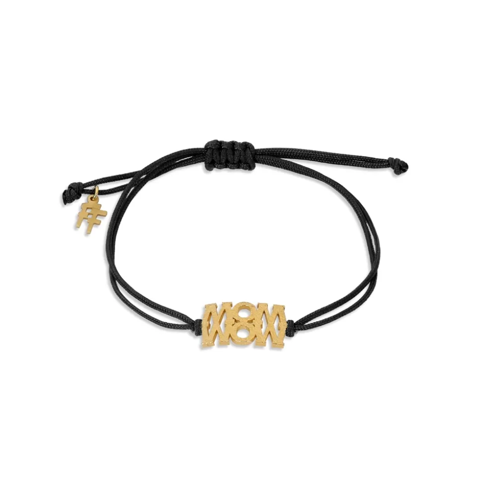 Women Folli Follie Bracelets^Fashionable.Mecord Bracelet With Matte Gold Plated Word "Mom"