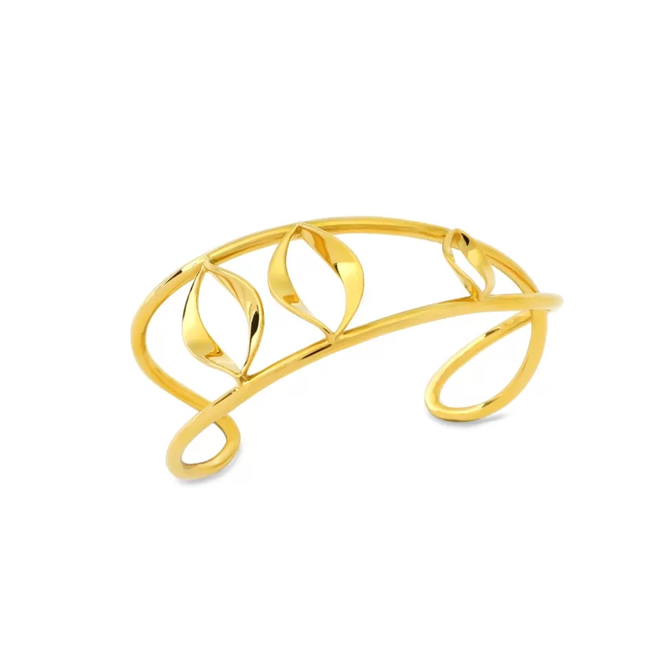 Women Folli Follie Bracelets^Flaming Soul Bangle Gold Plated With Triple Flame Motif