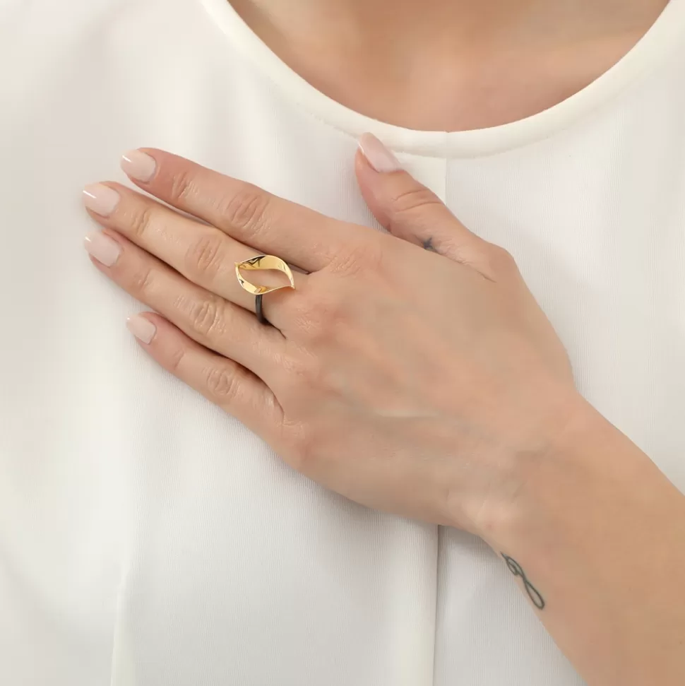 Women Folli Follie Rings^Flaming Soul Bicolor Gun Ring With Gold Plating